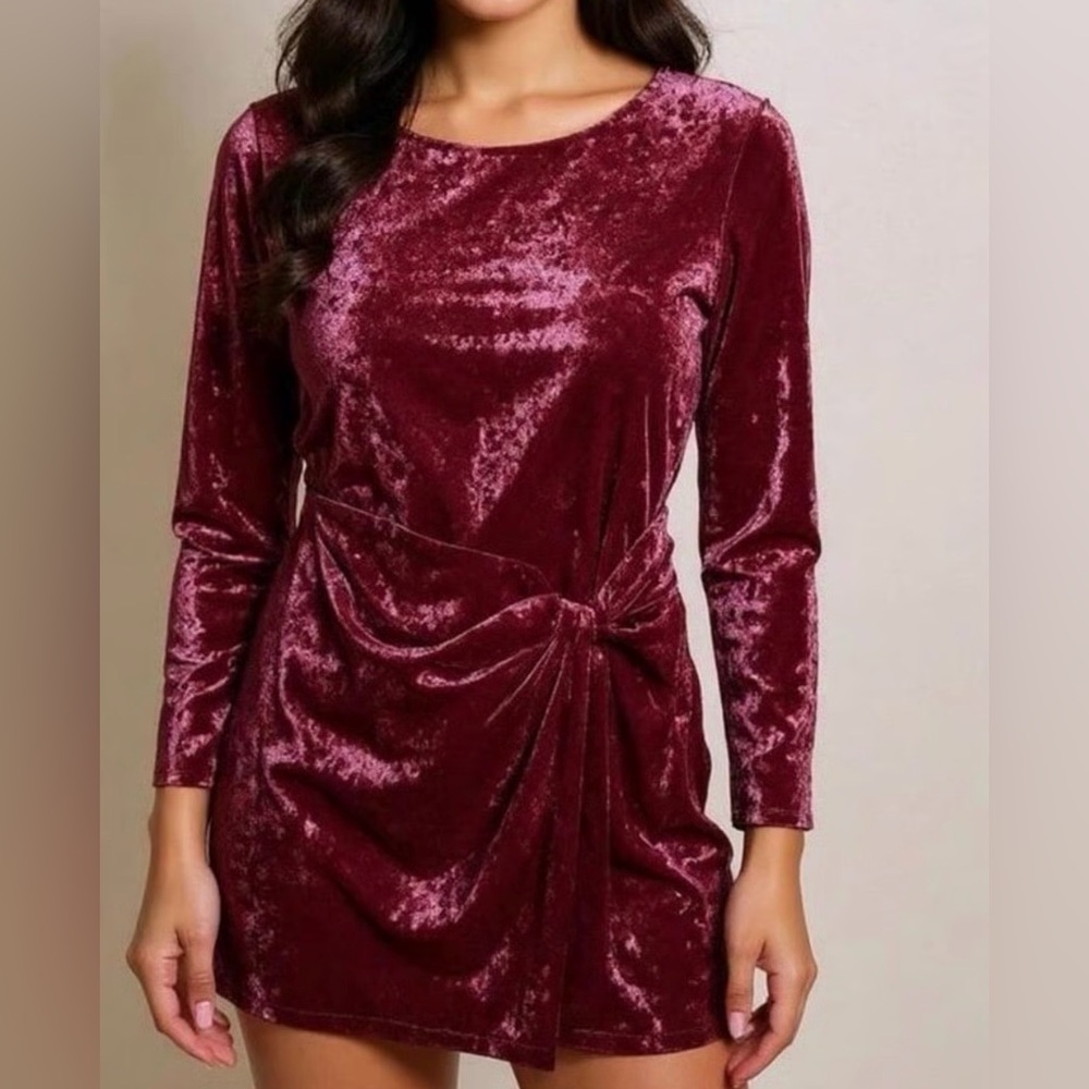 NWT GUESS Elegant Velvet Burgundy Dress medium